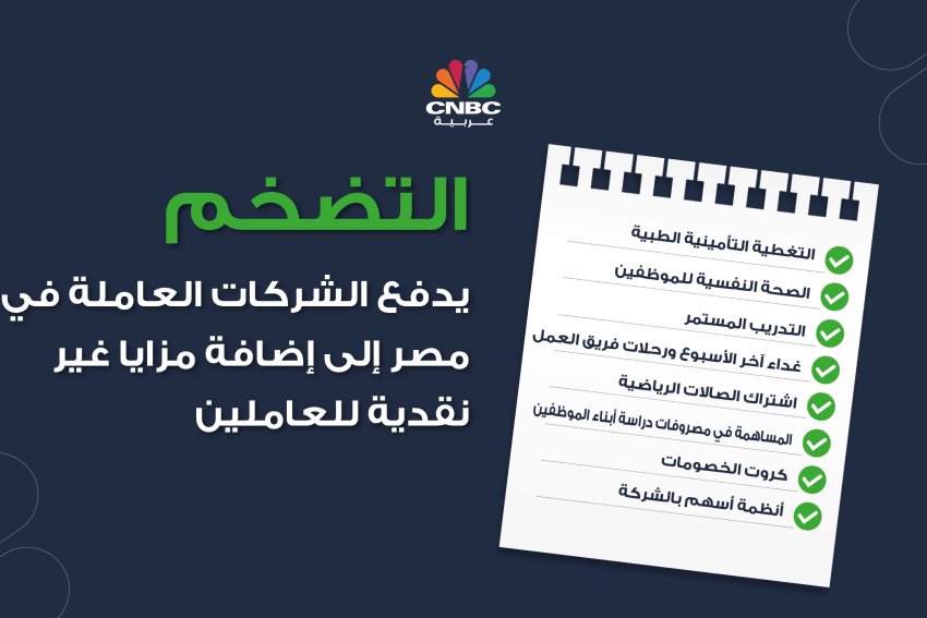 التضخم يدفع الشركات العاملة في مصر إلى إضافة مزايا غير نقدية للعاملين