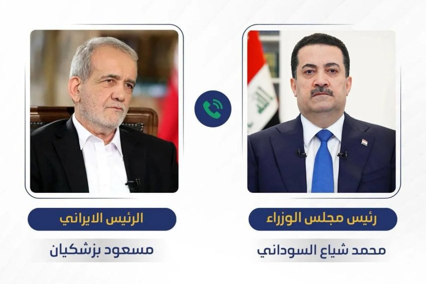 السوداني يؤكد للرئيس الإيراني حرص العراق على عدم اتساع نطاق الحرب