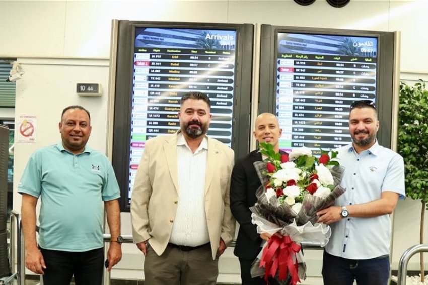 سفيان فيغولي يحط رحاله في بغداد لبدء مشواره الجديد مع نادي الأمانة