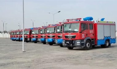 الدفاع المدني تتسلم دفعة جديدة من شاحنات الإطفاء الألمانية الحديثة